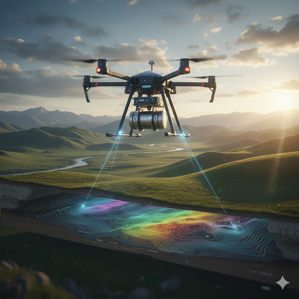Drones en geofísica: Magnetometría aérea para exploración rápida de grandes extensiones
